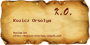 Kozicz Orsolya névjegykártya